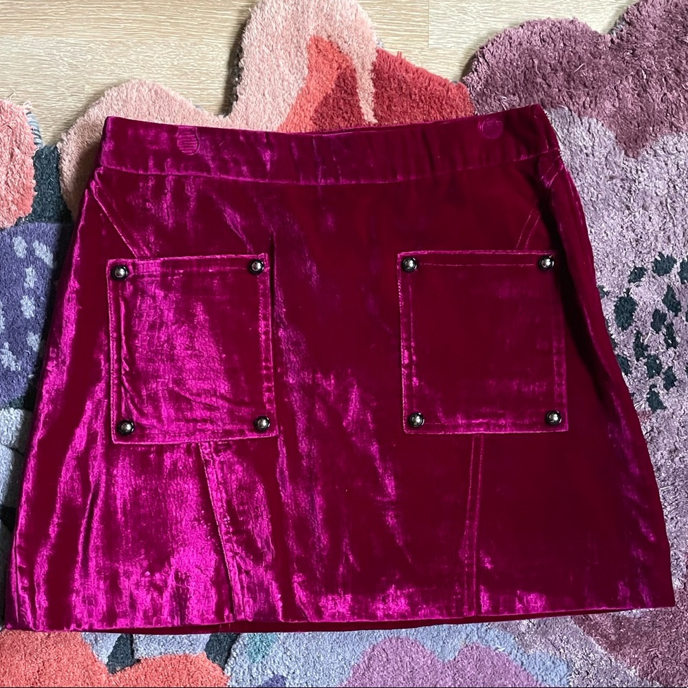 Opening Ceremony Magenta Velvet Mini Skirt size 6